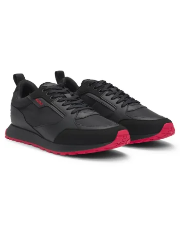 Pantofi sport low-cut cu logo, Negru