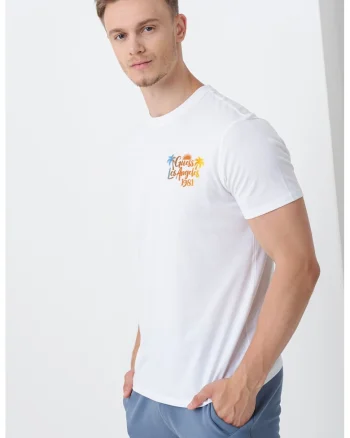 Tricou de bumbac cu logo si imprimeu grafic