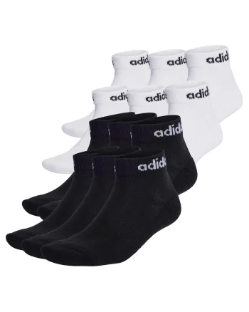 Set de sosete unisex pana la glezna -12 perechi, Alb/Negru