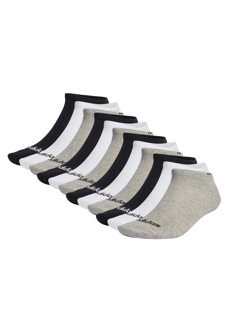 Set de sosete scurte unisex - 12 perechi, Alb/Negru/Gri