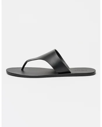 Papuci flip-flop de piele Gaia, Negru