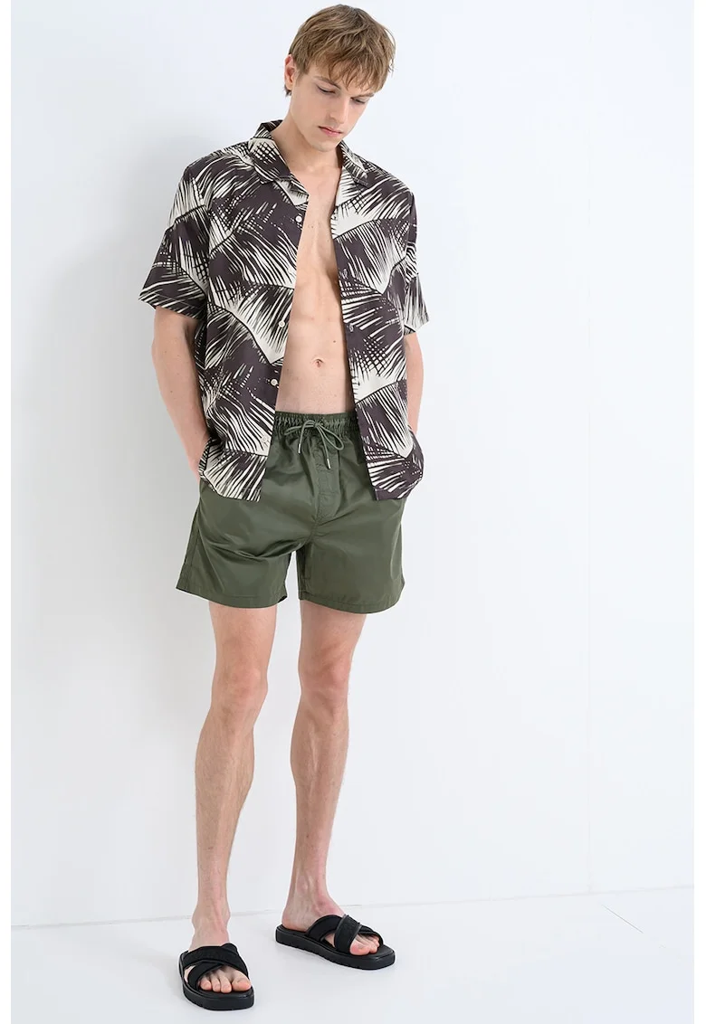 Pantaloni scurti de baie cu talie ajustabila, Kaki