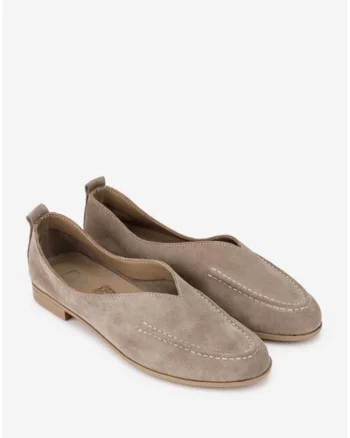Pantofi dama  bej din piele intoarsa, Bej