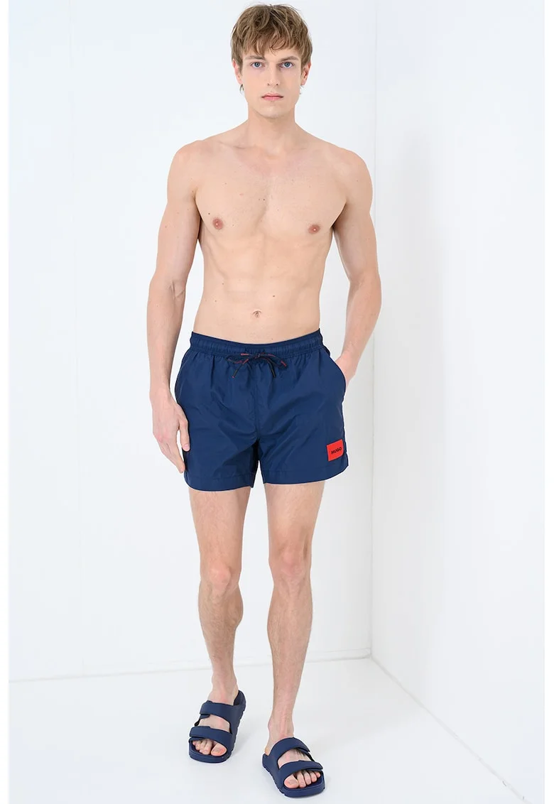 Pantaloni scurti de baie cu talie ajustabila, Bleumarin