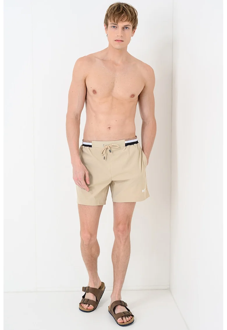 Pantaloni scurti de baie cu talie ajustabila Atoll, Bej sampanie
