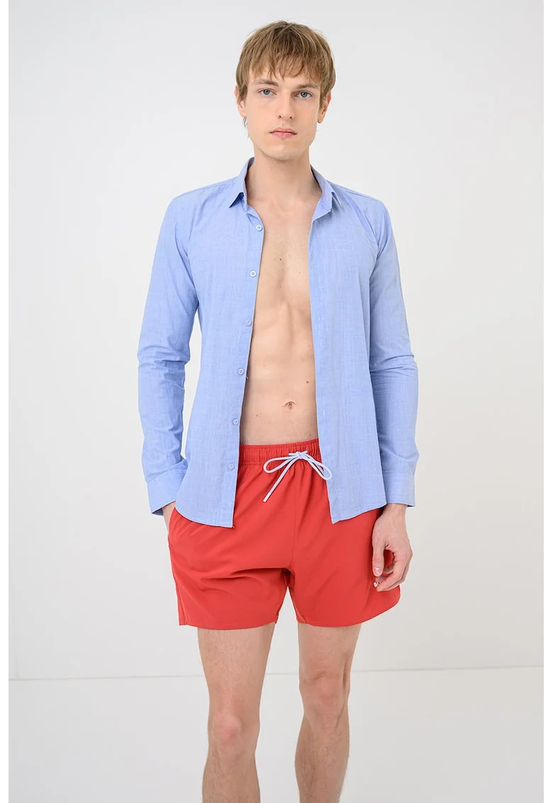 Pantaloni scurti de baie cu talie ajustabila Tio, Rosu inchis