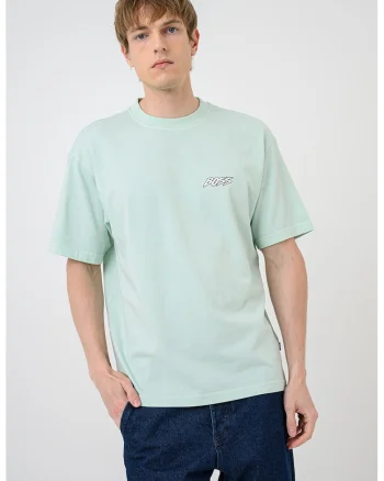 Tricou cu logo si decolteu la baza gatului Surfwash, Verde menta