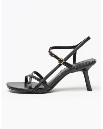 Sandale de piele cu toc Amaryl, Negru