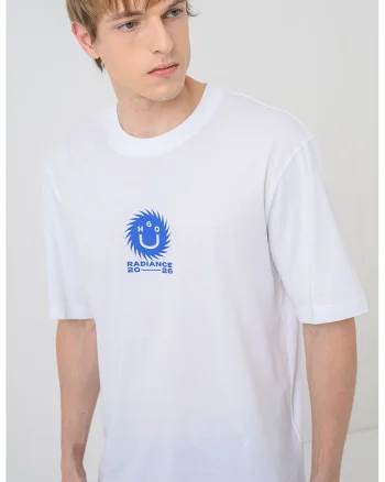 Tricou cu imprimeu grafic Nunarix, Alb optic