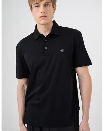 Tricou polo regular fit Parris, Negru stins