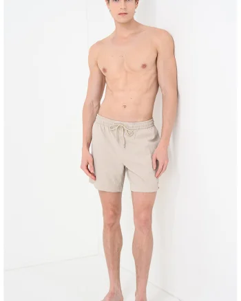Pantaloni scurti de baie cu buzunare laterale, Maro taupe deschis