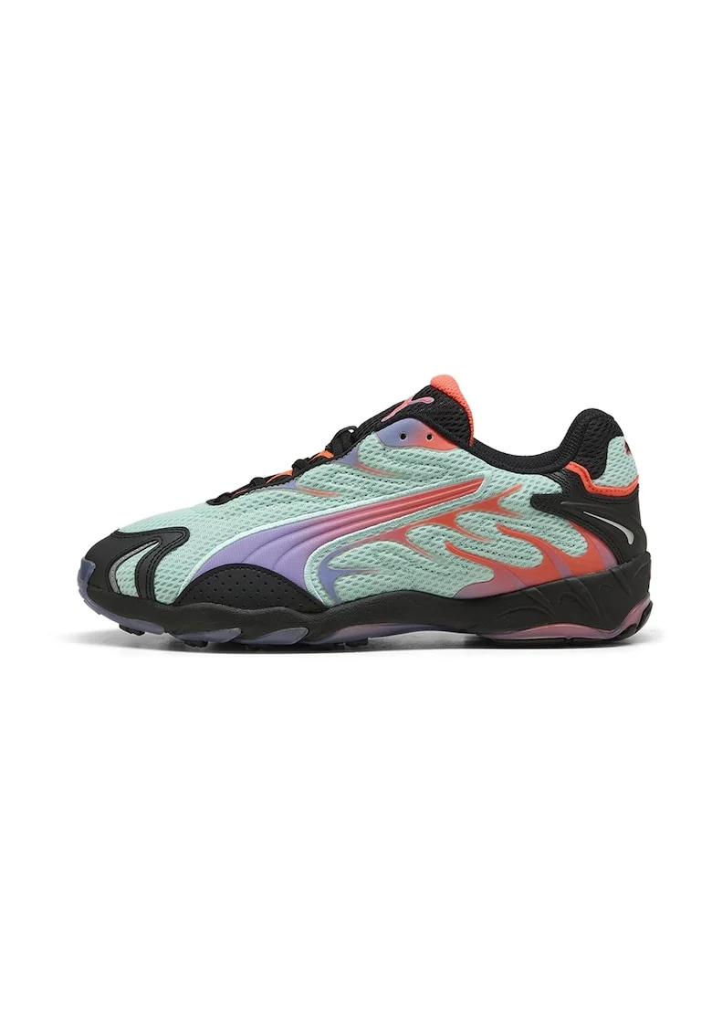Pantofi sport Inhale cu garnituri sintetice, Negru/Portocaliu/Albastru glaciar