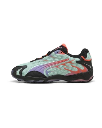 Pantofi sport Inhale cu garnituri sintetice, Negru/Portocaliu/Albastru glaciar