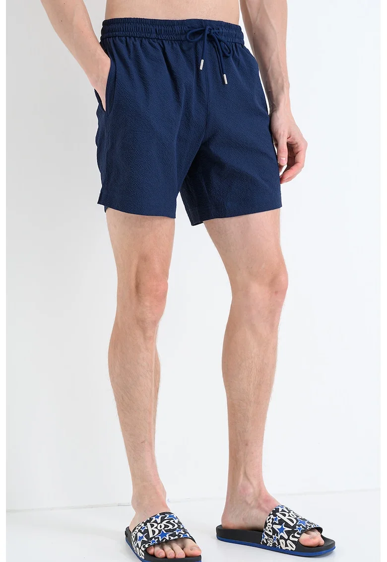 Pantaloni scurti de baie cu buzunare laterale, Albastru ultramarin