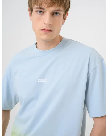 Tricou lejer cu logo, Albastru pastel