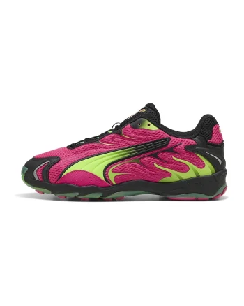 Pantofi sport Inhale cu garnituri sintetice, Negru/Verde electric/Roz