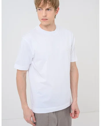 Tricou de bumbac Tames, Alb optic