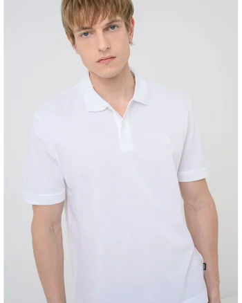 Tricou polo de bumbac Parris, Alb optic