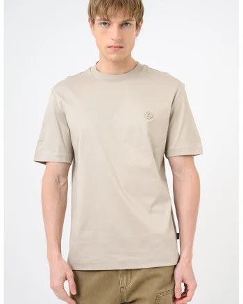 Tricou cu decolteu rotund Taut, Grej