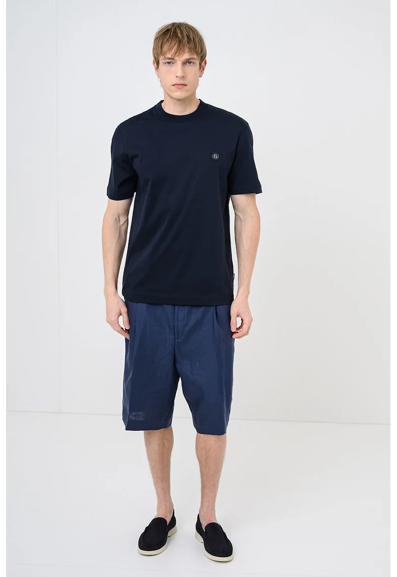 Tricou cu decolteu rotund Taut, Albastru ultramarin