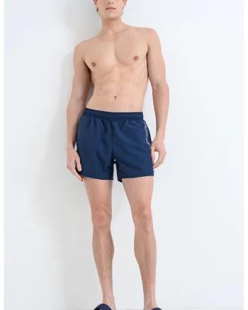 Pantaloni scurti de baie cu talie elastica, Albastru oceanic