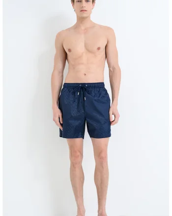 Pantaloni scurti de baie cu snur, Bleumarin