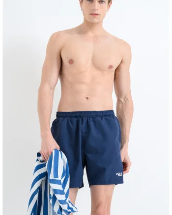 Pantaloni scurti de baie cu logo Swordfish, Bleumarin