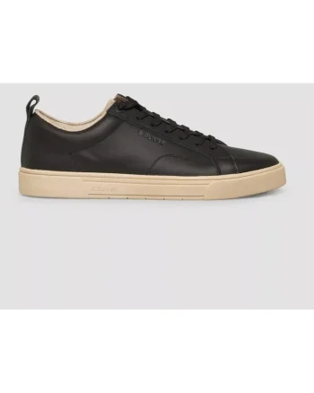 Sneakers barbati, casual din piele naturala, Negru