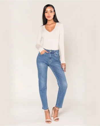 Blugi Dama albastri, Push-up Skinny  P076-5A M7 16819, Albastru