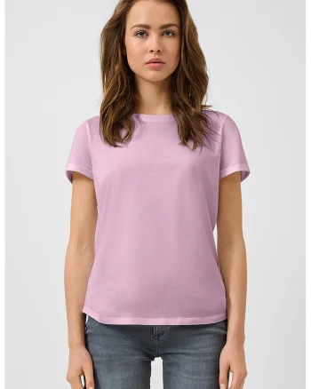 Tricou regular fit cu decolteu la baza gatului, Lila