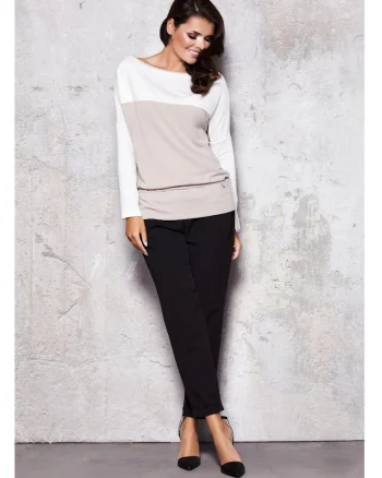 Pulover Kimono,  Bej, Decolteu Barca, Croiala Lejera, Libertate Miscare, Confort Zilnic, Stil Casual Sic, Material Moale, Aspect Modern, Bej
