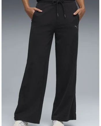 Pantaloni de trening ampli cu talie ajustabila Her, Negru