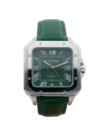 Ceas barbati  Conqueror Emerald Tsavorite Temptation, otel inoxidabil, cadran smarald, curea verde