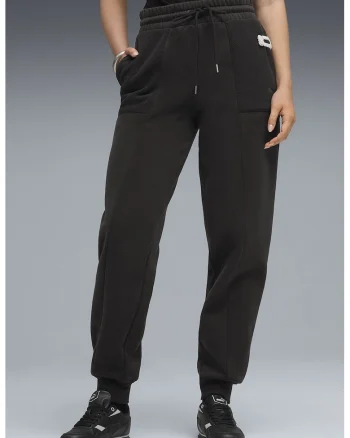 Pantaloni de trening cu talie inalta Comfort, Negru