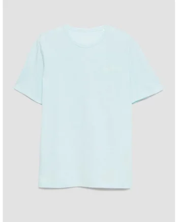 Tricou de bumbac cu decolteu la baza gatului, Albastru glaciar, Albastru glaciar