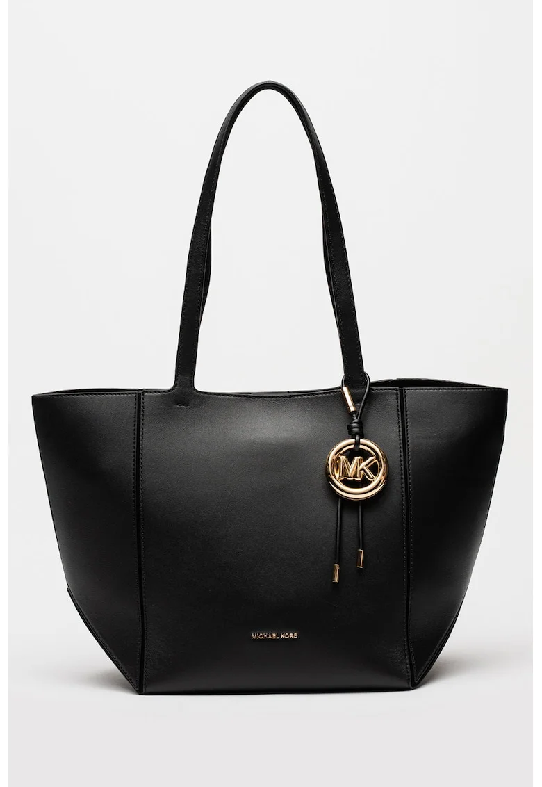 Geanta shopper din piele cu accesoriu logo Jordi, Negru