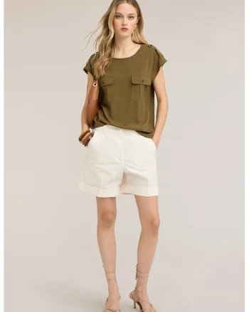 Pantaloni scurti chino din bumbac, Alb