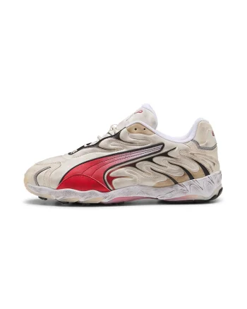 Pantofi sport Inhale cu aspect deteriorat, Rosu/Bej deschis