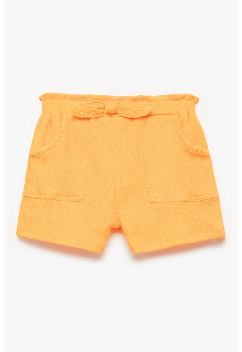 Pantaloni scurti cu aspect texturat, Portocaliu