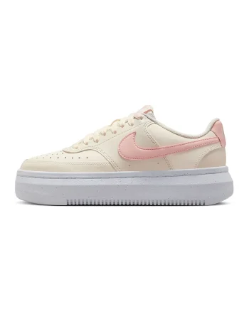 Pantofi sport Court Vision Alta din piele si piele ecologica, Roz deschis/Crem