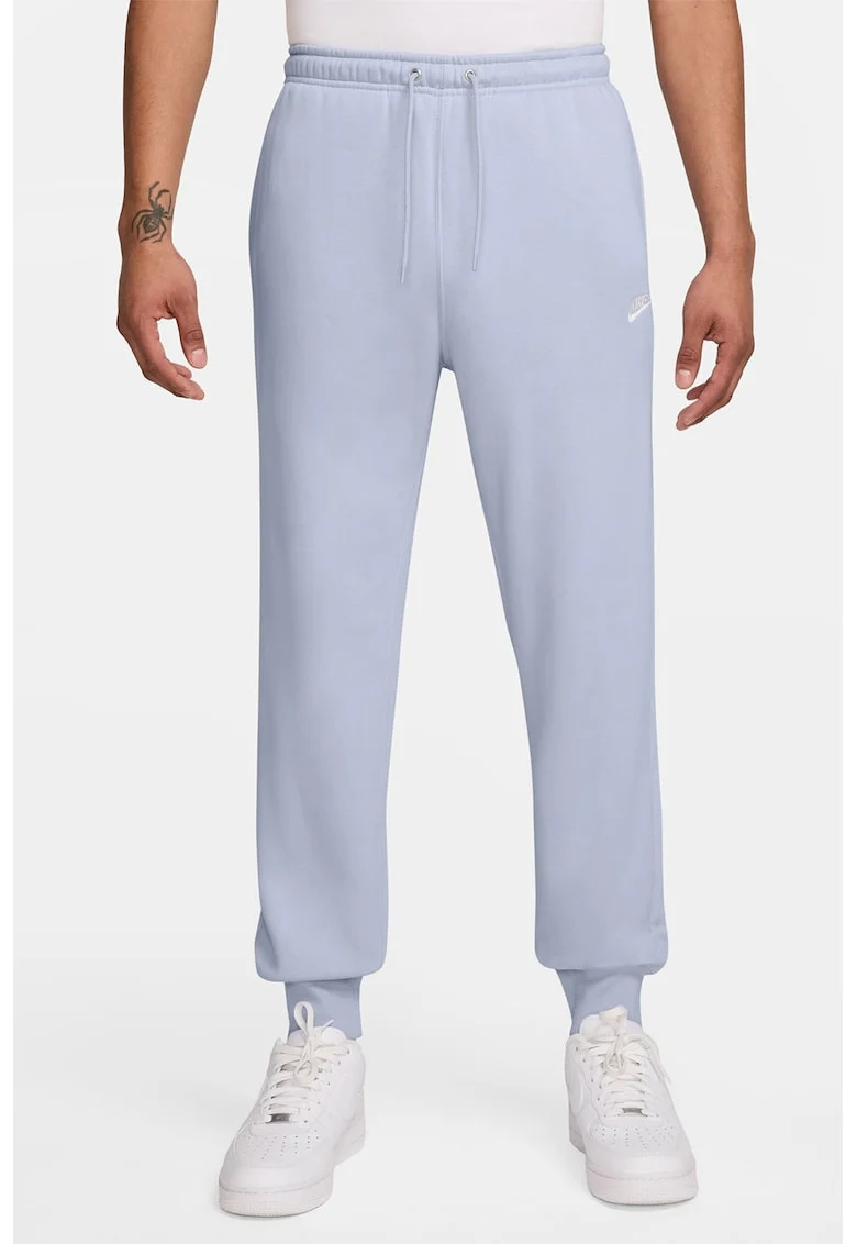Pantaloni de trening cu logo si snur de ajustare, Albastru glaciar