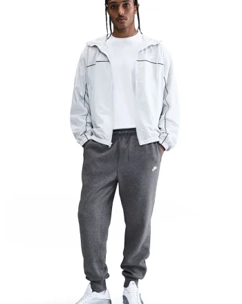 Pantaloni de trening cu logo si snur de ajustare, Gri antracit