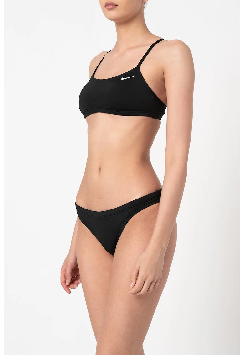 Costum de baie in doua piese cu decupaj racerback, Negru
