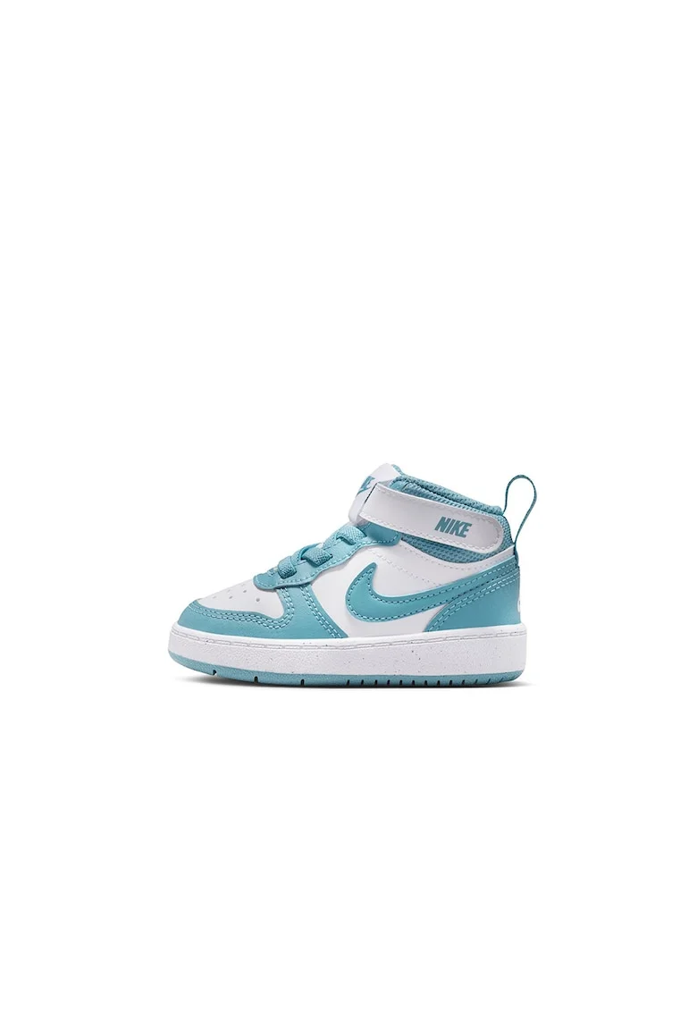 Pantofi sport cu garnituri din piele Court Borough, Alb/Turcoaz