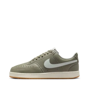 Pantofi sport Court Vision Low cu garnituri din piele, Verde sparanghel