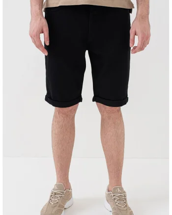Blugi scurti slim fit, Negru
