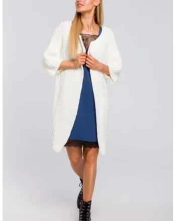 Cardigan cu maneci medii,  Ecru