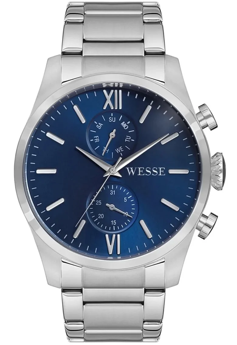 Ceas barbatesc  WWG205305, curea din otel, 46mm, albastru/argintiu, rezistent la apa 5 ATM