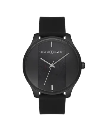 Ceas barbatesc  MEX3234, curea silicon neagra, 43mm, rezistent la apa 3 ATM, negru