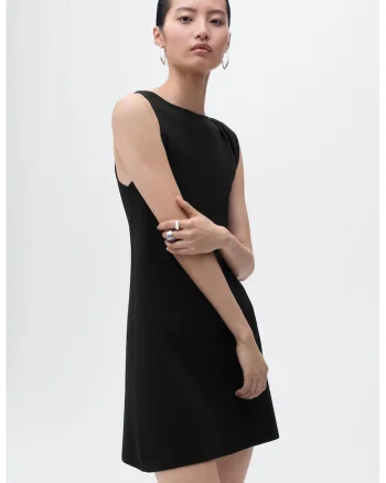 Rochie tricotata asimetrica cu model in dungi, Negru